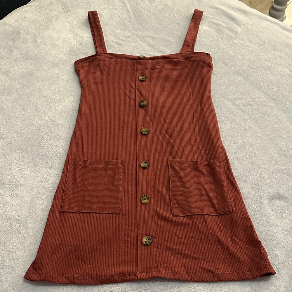 NWT- Olivaceous Terracotta Button-Front Mini Dress